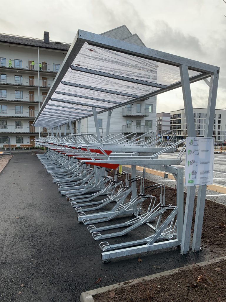 Cykelparkering i Ultuna Trädgårdsstad